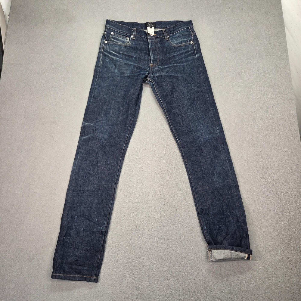 A.P.C. Petit Standard Jeans Mens 29x31 Blue Dark Slim Straight Selvedge Denim